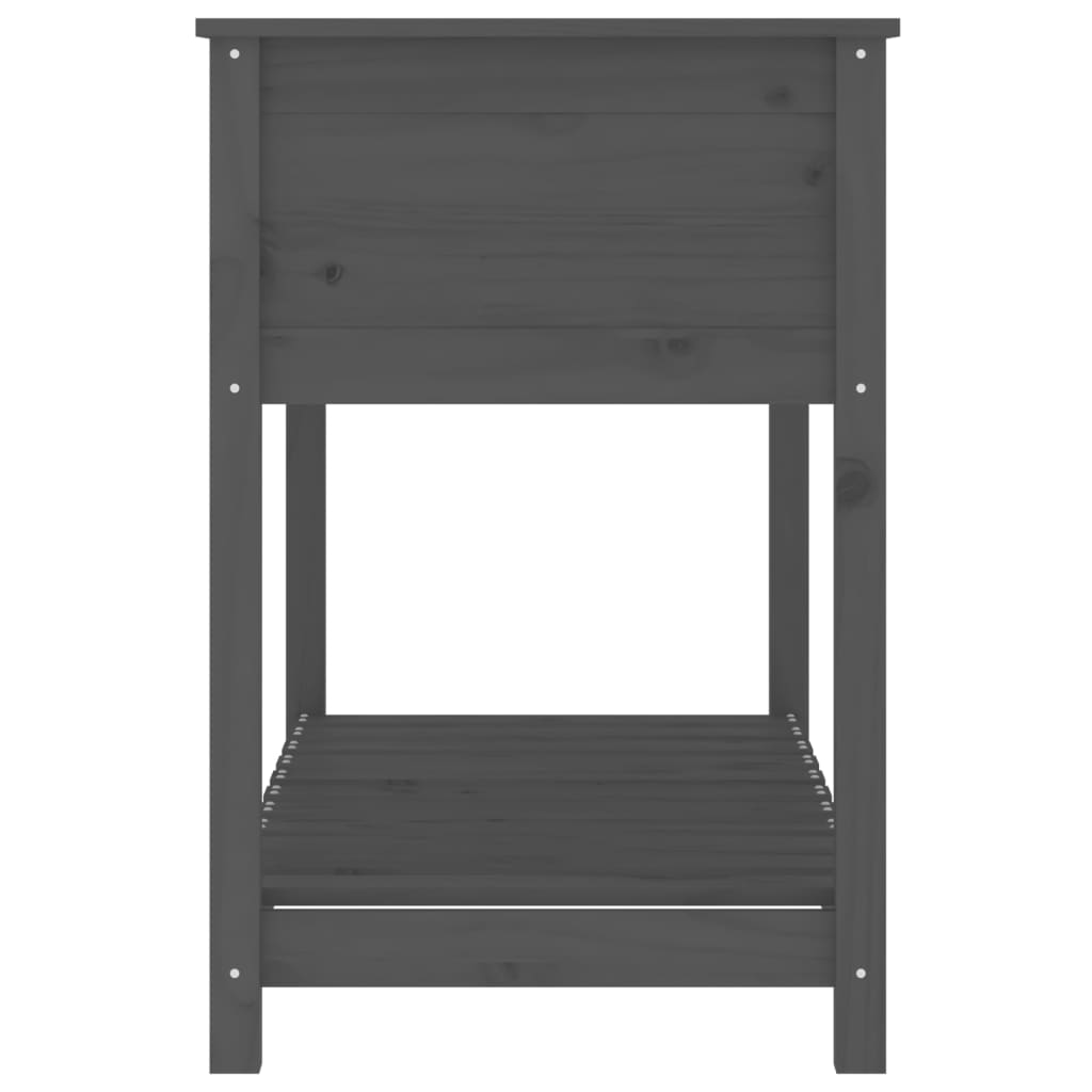 vidaXL Jardinière avec étagère Gris 111,5x54x81 cm Bois de pin massif