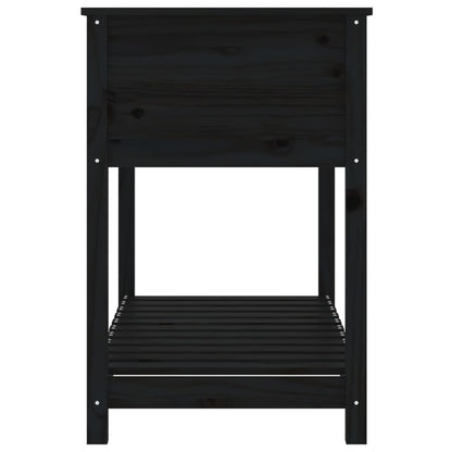 vidaXL Jardinière avec étagère Noir 111,5x54x81 cm Pin massif
