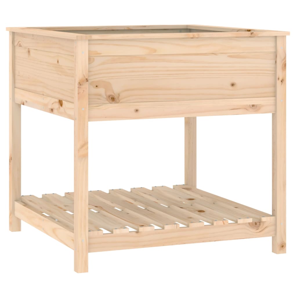 vidaXL Jardinière avec étagère 82,5x82,5x81 cm Bois de pin massif