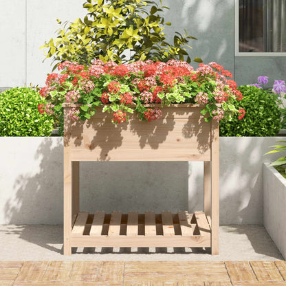 vidaXL Jardinière avec étagère 82,5x82,5x81 cm Bois de pin massif
