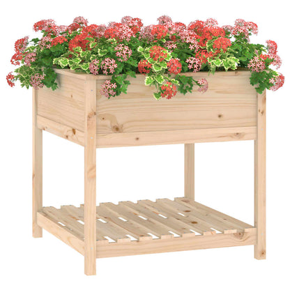 vidaXL Jardinière avec étagère 82,5x82,5x81 cm Bois de pin massif