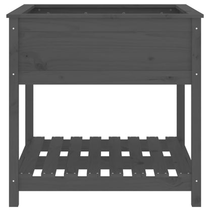 vidaXL Jardinière avec étagère Gris 82,5x82,5x81 cm Pin massif
