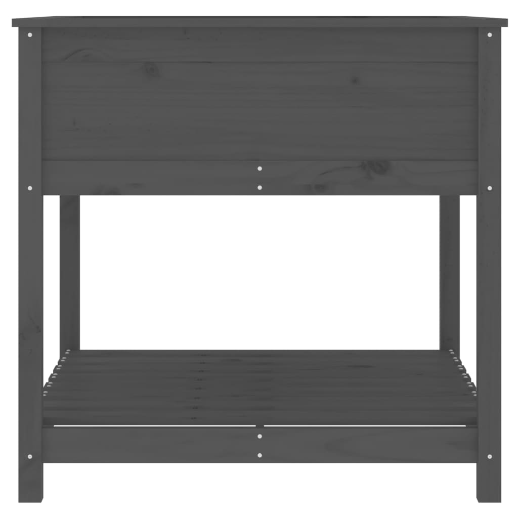 vidaXL Jardinière avec étagère Gris 82,5x82,5x81 cm Pin massif