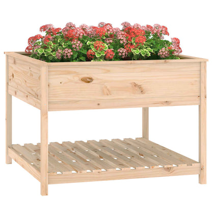 vidaXL Jardinière avec étagère 111,5x111,5x81 cm Bois de pin massif