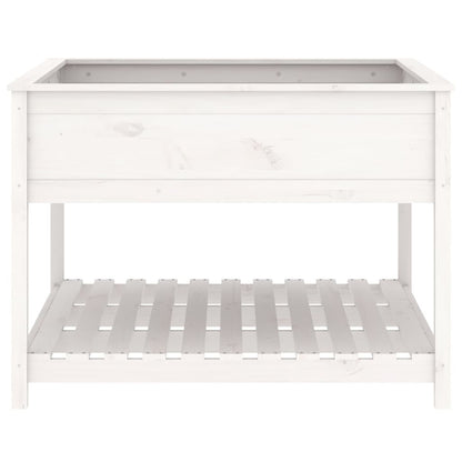 vidaXL Jardinière avec étagère Blanc 111,5x111,5x81 cm Bois de pin massif