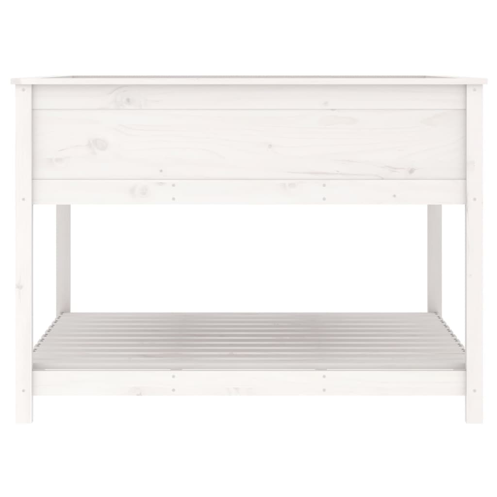 vidaXL Jardinière avec étagère Blanc 111,5x111,5x81 cm Bois de pin massif