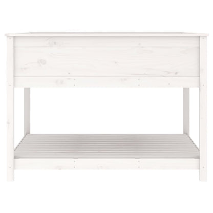 vidaXL Jardinière avec étagère Blanc 111,5x111,5x81 cm Bois de pin massif