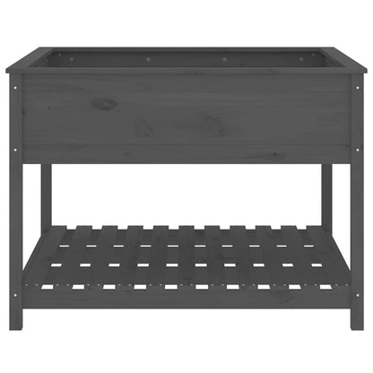 vidaXL Jardinière avec étagère Gris 111,5x111,5x81 cm Bois de pin massif
