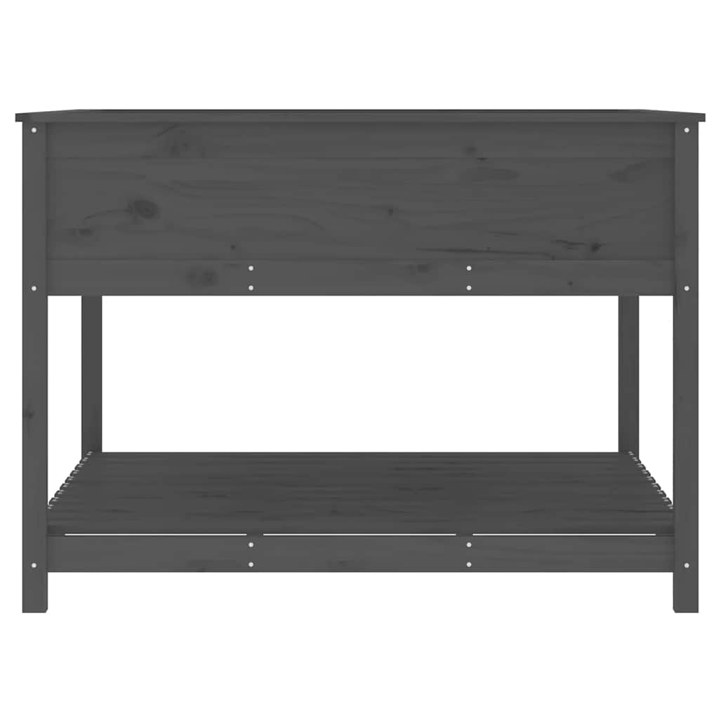 vidaXL Jardinière avec étagère Gris 111,5x111,5x81 cm Bois de pin massif