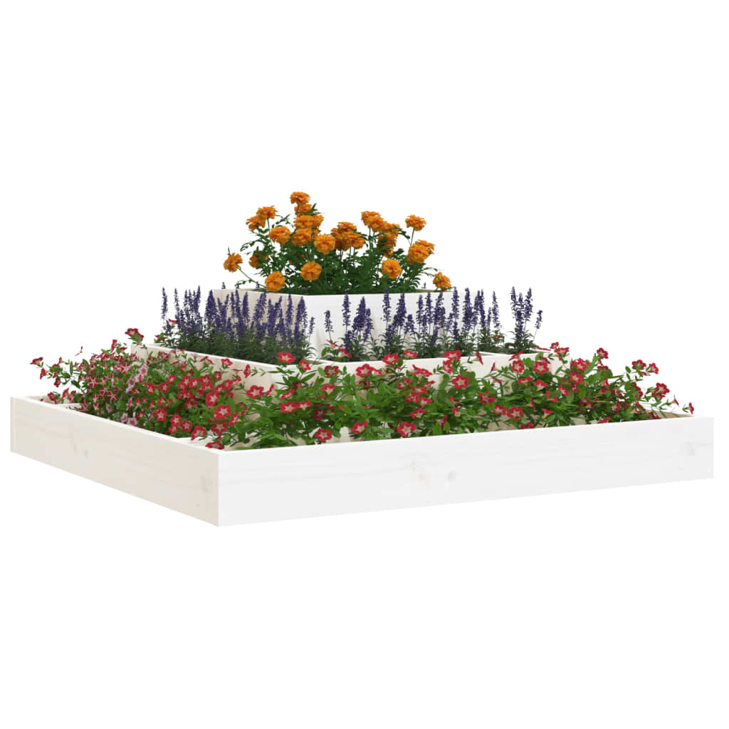 vidaXL Jardinière Blanc 80x80x27 cm Pin Massif