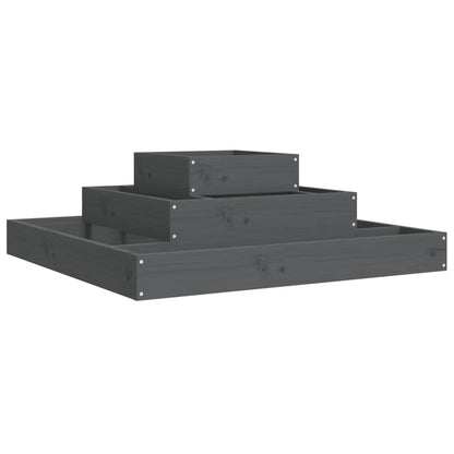 vidaXL Jardinière gris 80x80x27 cm Bois de pin massif