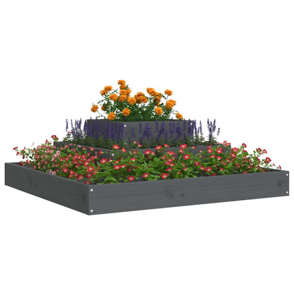 vidaXL Jardinière gris 80x80x27 cm Bois de pin massif