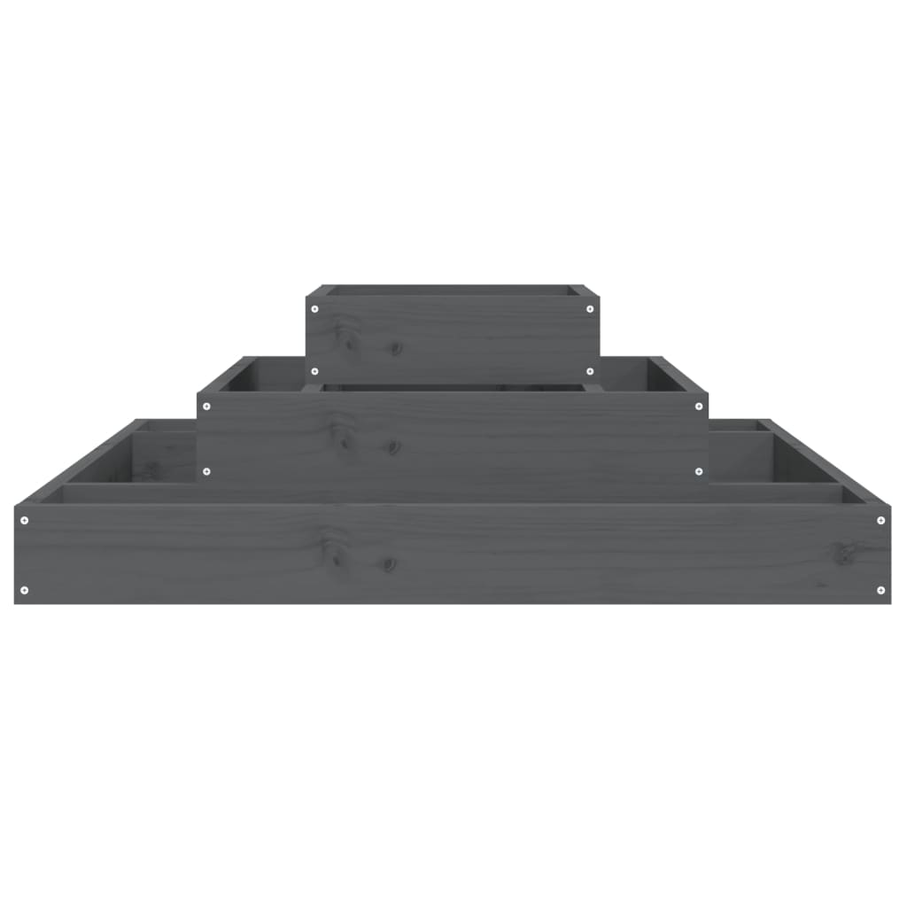 vidaXL Jardinière gris 80x80x27 cm Bois de pin massif