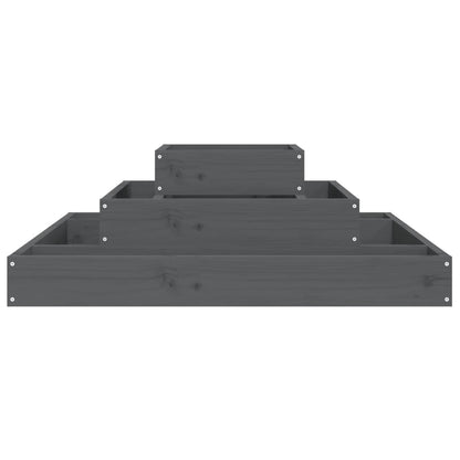 vidaXL Jardinière gris 80x80x27 cm Bois de pin massif