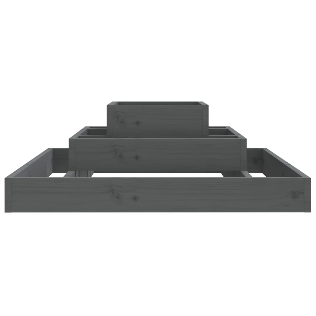 vidaXL Jardinière gris 80x80x27 cm Bois de pin massif