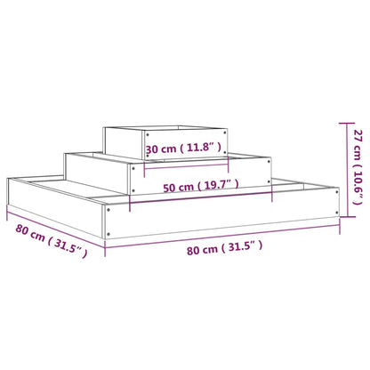 vidaXL Jardinière gris 80x80x27 cm Bois de pin massif