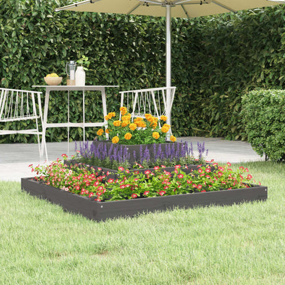 vidaXL Jardinière gris 80x80x27 cm Bois de pin massif