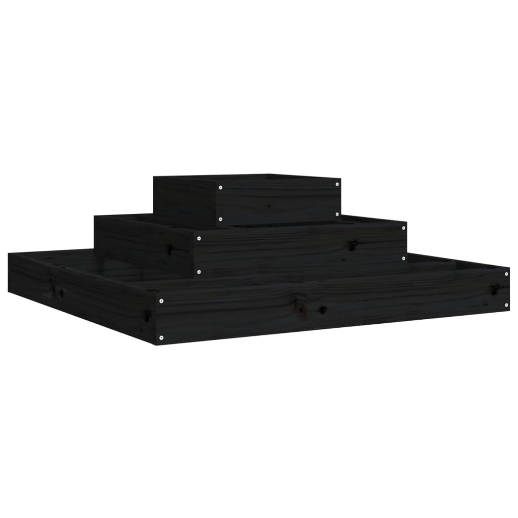 vidaXL Jardinière noire 80x80x27 cm en pin massif