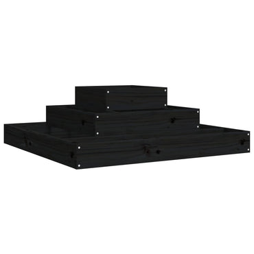 vidaXL Jardinière noire 80x80x27 cm en pin massif