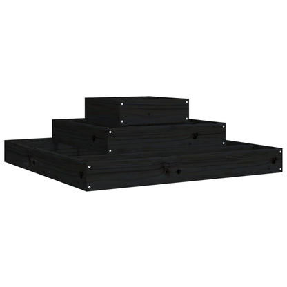 vidaXL Jardinière noire 80x80x27 cm en pin massif