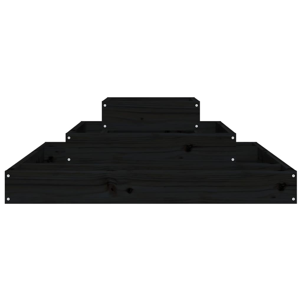 vidaXL Jardinière noire 80x80x27 cm en pin massif