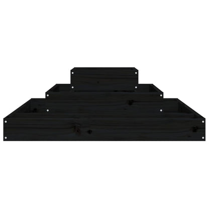 vidaXL Jardinière noire 80x80x27 cm en pin massif
