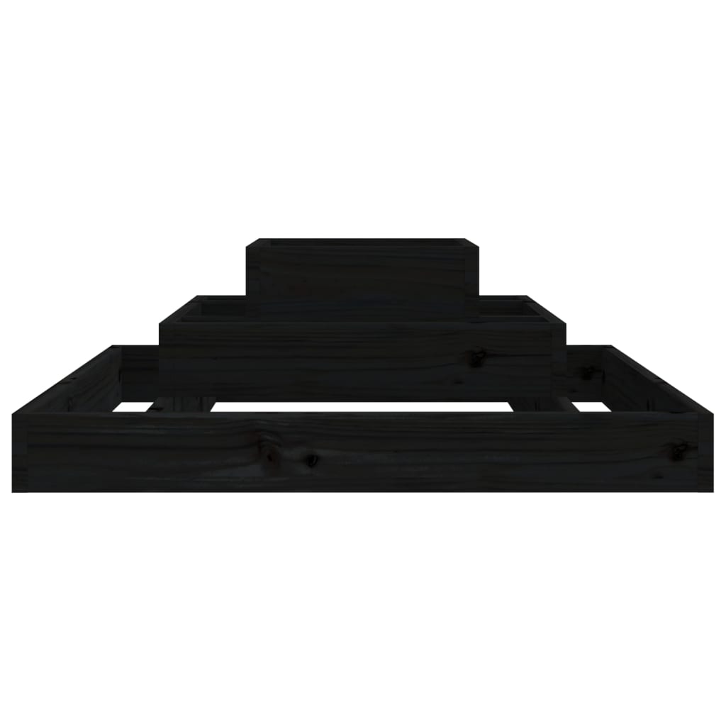 vidaXL Jardinière noire 80x80x27 cm en pin massif