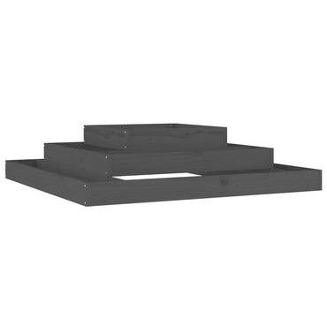 vidaXL Jardinière Gris 110x110x27 cm Bois de pin massif
