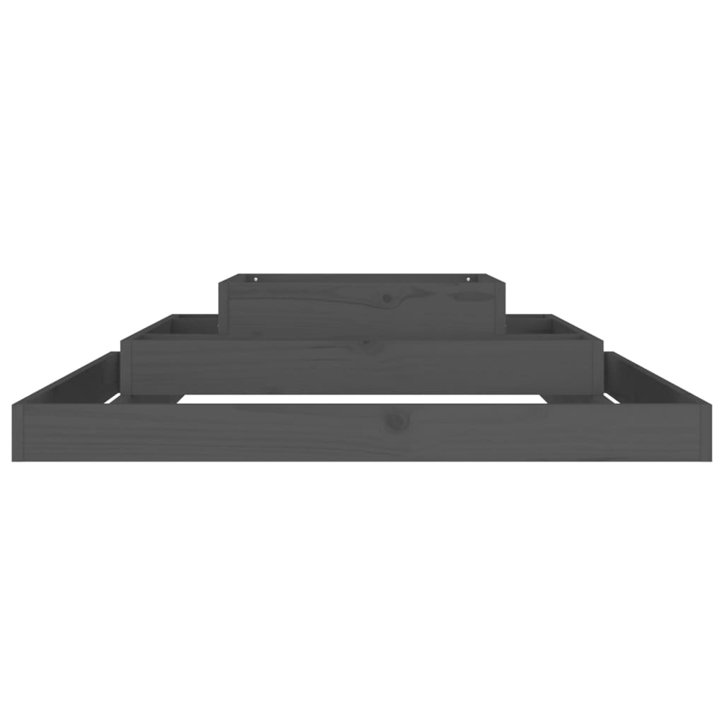 vidaXL Jardinière Gris 110x110x27 cm Bois de pin massif