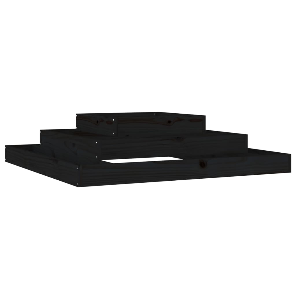 vidaXL Jardinière noire 110x110x27 cm Bois de pin massif