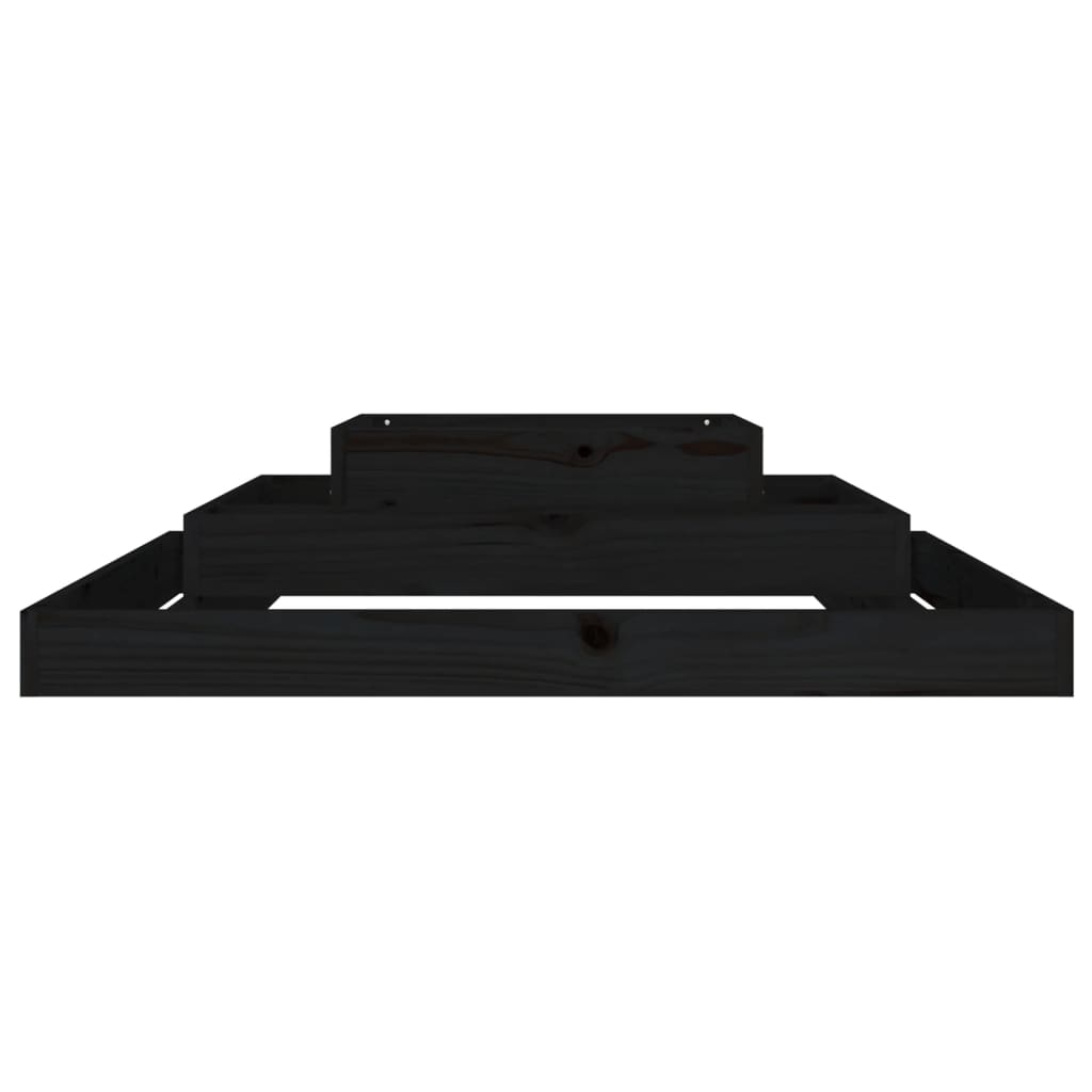 vidaXL Jardinière noire 110x110x27 cm Bois de pin massif