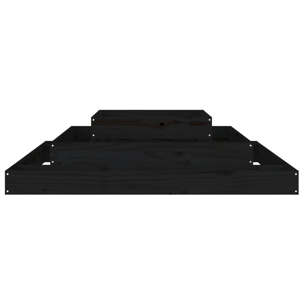 vidaXL Jardinière noire 110x110x27 cm Bois de pin massif