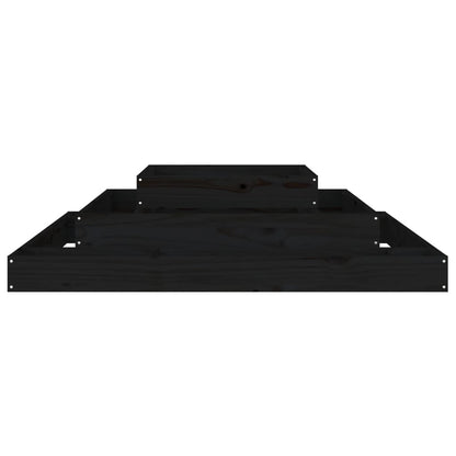 vidaXL Jardinière noire 110x110x27 cm Bois de pin massif
