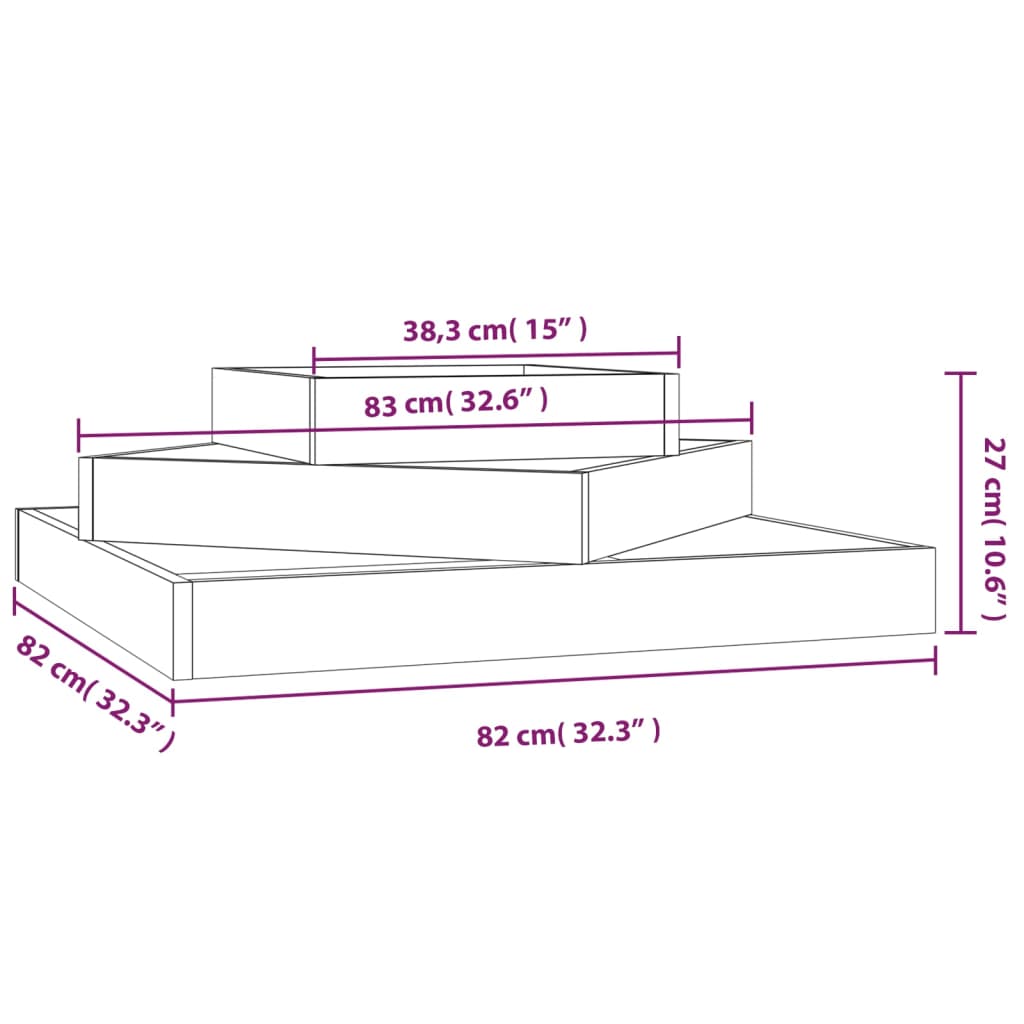 vidaXL Pflanzkübel 83x83x27 cm Massivholz Douglasie
