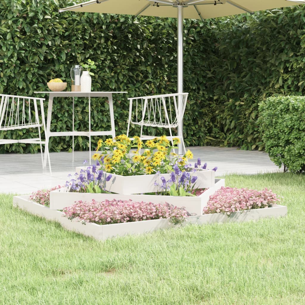 vidaXL Jardinière Blanc 112x112x27 cm Bois de pin massif