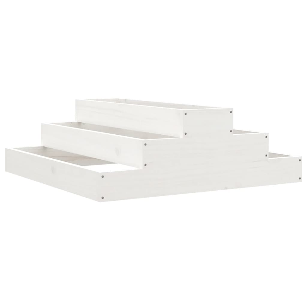 vidaXL Jardinière Blanc 80x80x27 cm Pin Massif