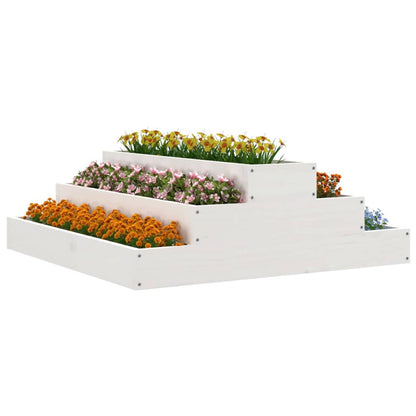 vidaXL Jardinière Blanc 80x80x27 cm Pin Massif