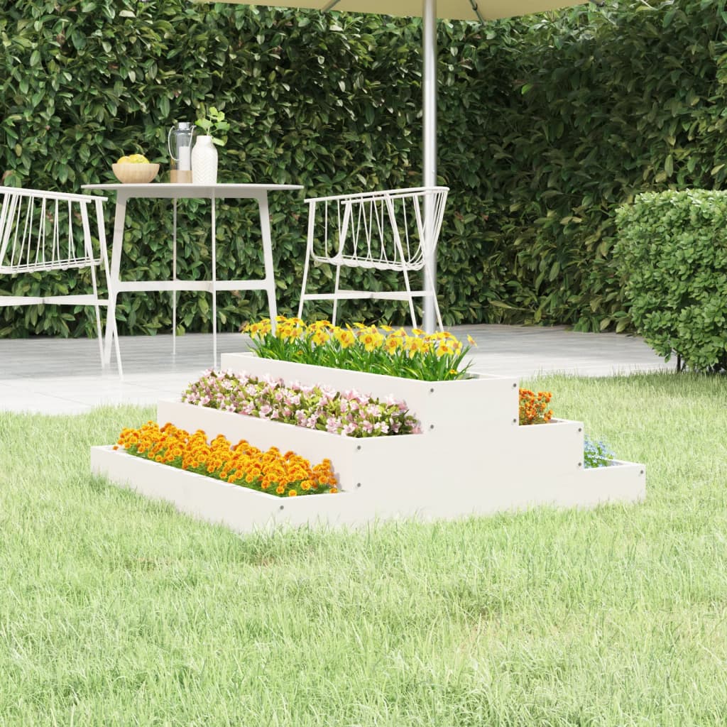 vidaXL Jardinière Blanc 80x80x27 cm Pin Massif