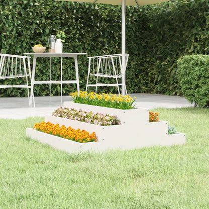 vidaXL Jardinière Blanc 80x80x27 cm Pin Massif
