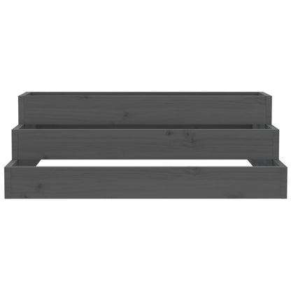 vidaXL Jardinière gris 80x80x27 cm Bois de pin massif