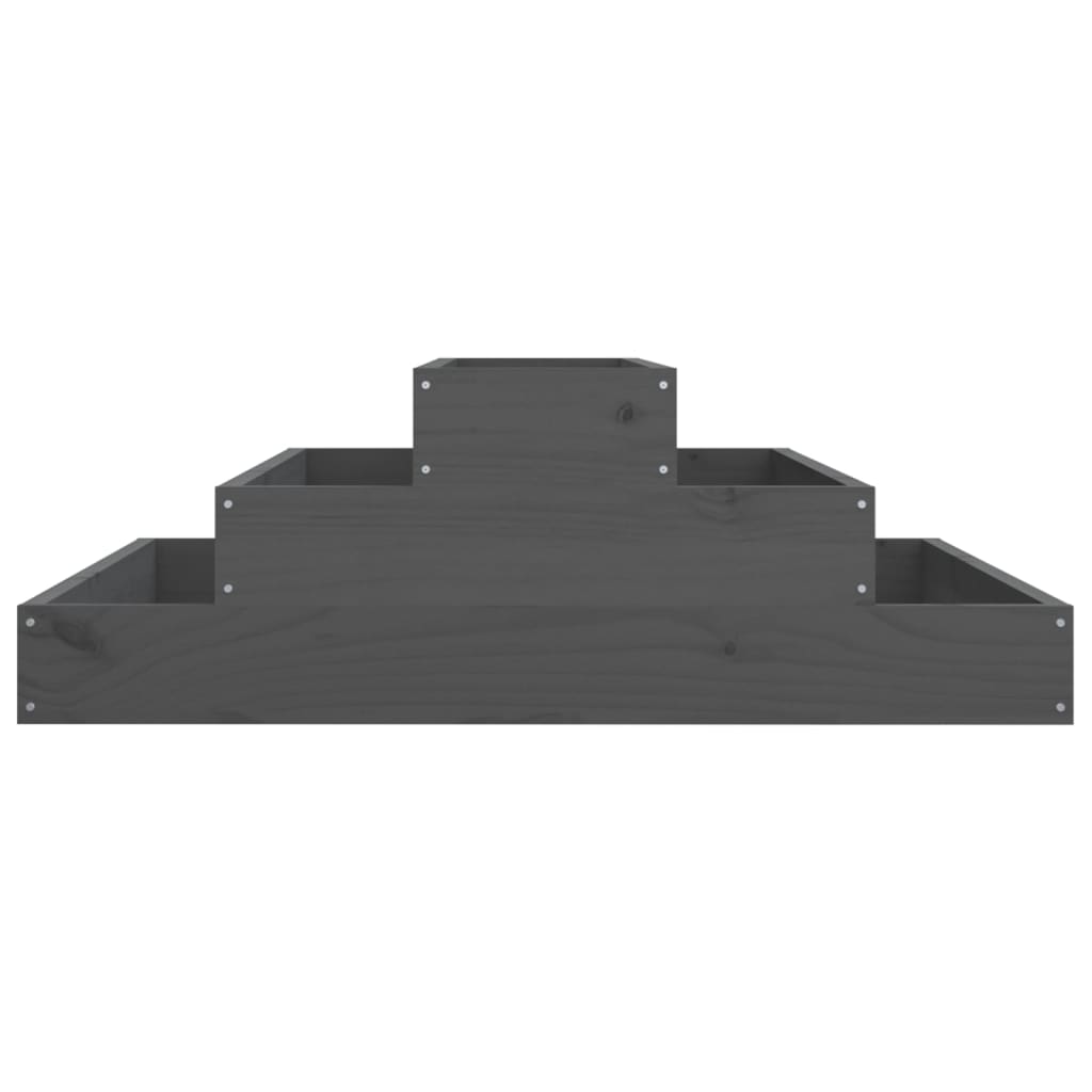 vidaXL Jardinière gris 80x80x27 cm Bois de pin massif