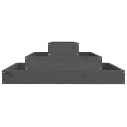 vidaXL Jardinière gris 80x80x27 cm Bois de pin massif