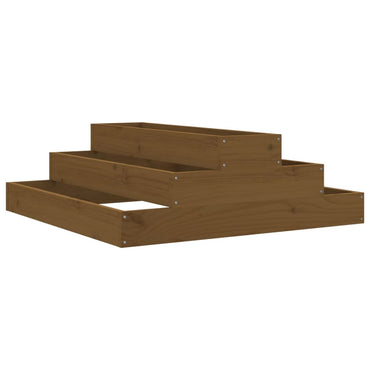 vidaXL Jardinière Bois de pin massif Marron miel 80x80x27 cm