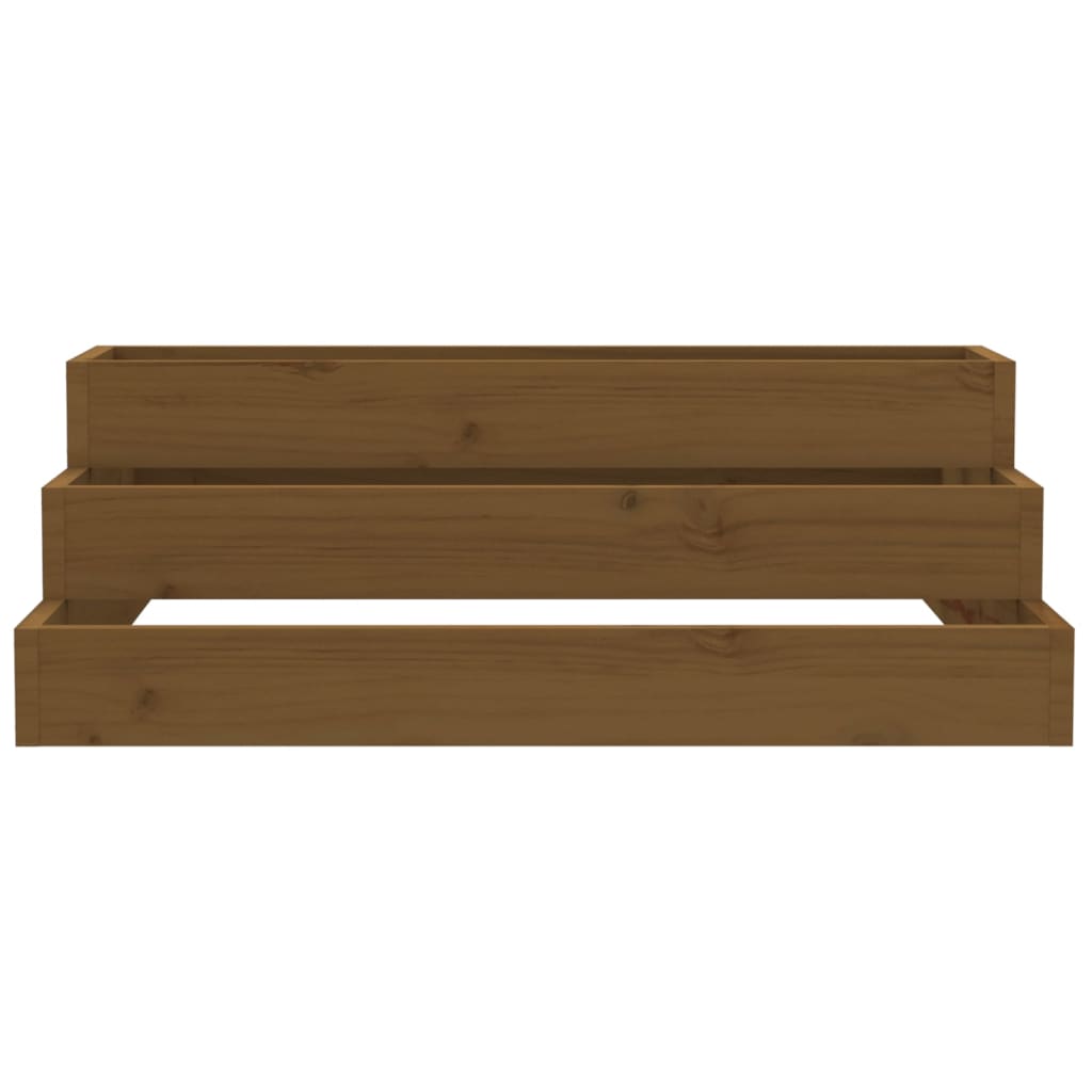 vidaXL Jardinière Bois de pin massif Marron miel 80x80x27 cm