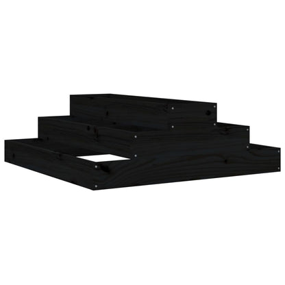 vidaXL Jardinière noire 80x80x27 cm en pin massif