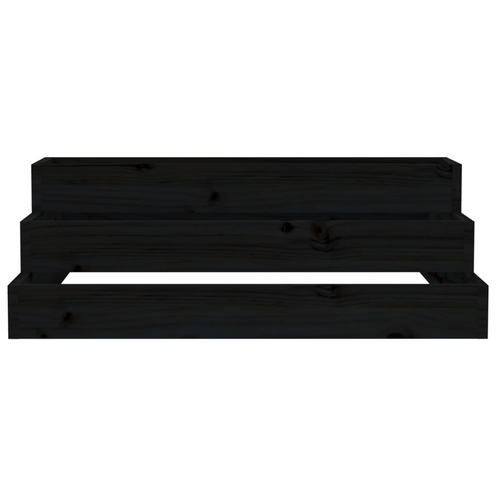 vidaXL Jardinière noire 80x80x27 cm en pin massif