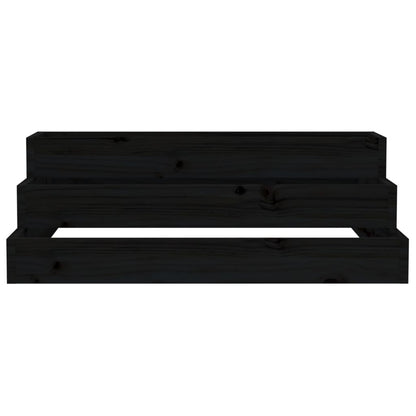 vidaXL Jardinière noire 80x80x27 cm en pin massif