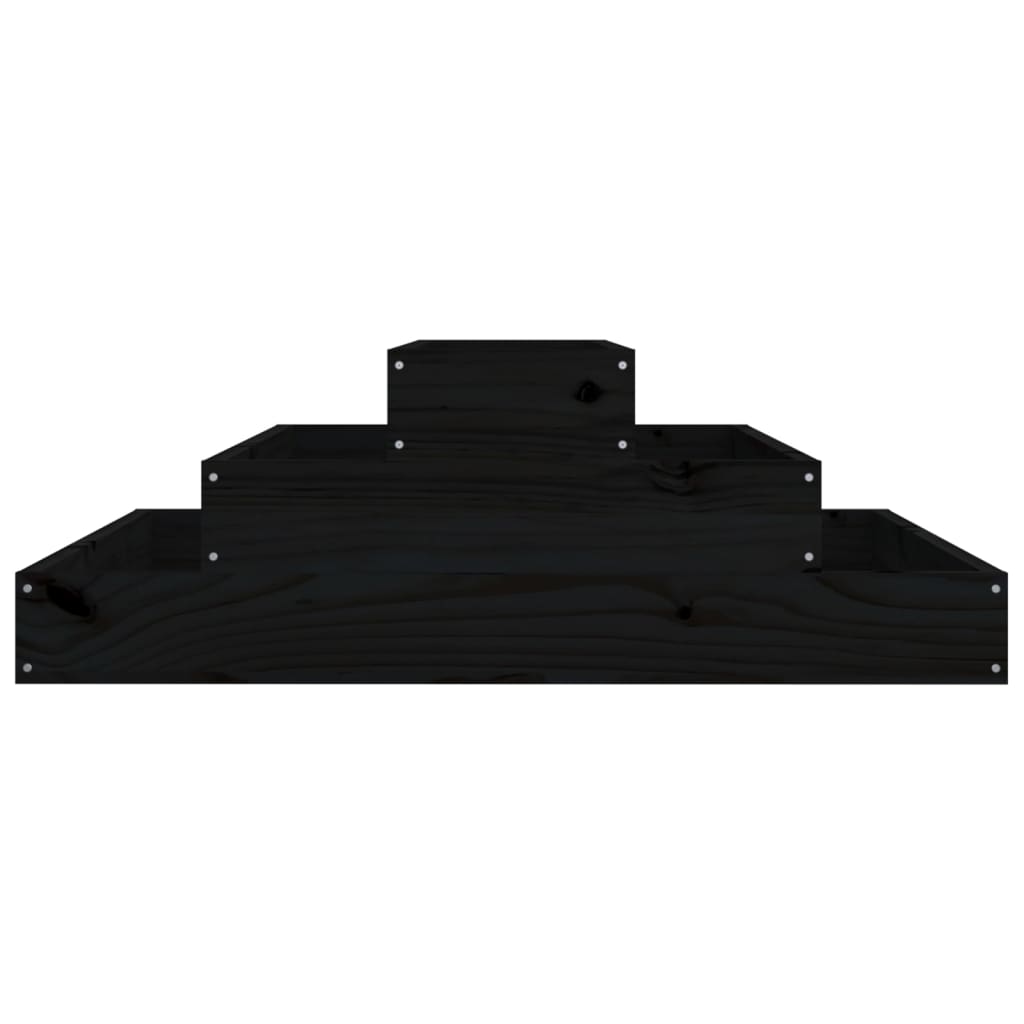 vidaXL Jardinière noire 80x80x27 cm en pin massif