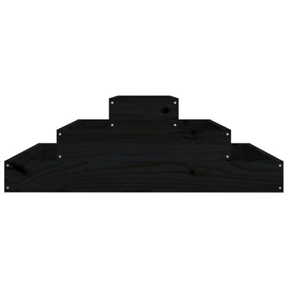 vidaXL Jardinière noire 80x80x27 cm en pin massif