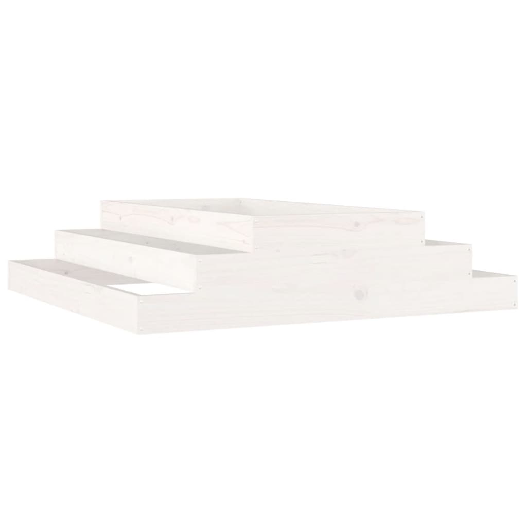 vidaXL Jardinière blanche 110x110x27 cm Bois de pin massif